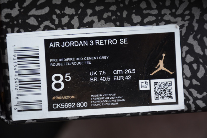 Air Jordan 3 “RedCement” CK5692-600