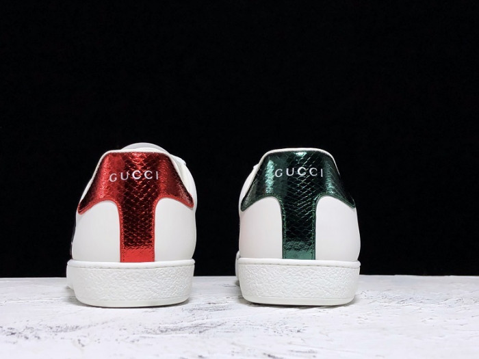 Gv*c ace embroidered low-top sneaker white with snake